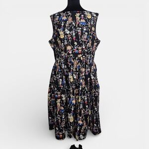 Fashionably Geeky Day of the Dead Skeleton Print Dress Black See Measurements